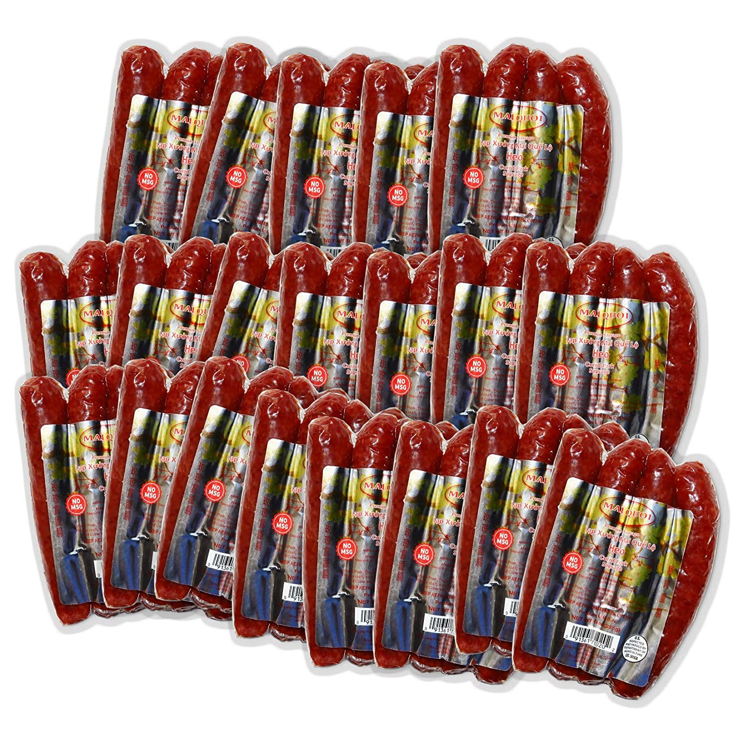 LAP XUONG HEO – Gourmet pork cured SAUSAGE 20 packs (No MSG) – Made In USA